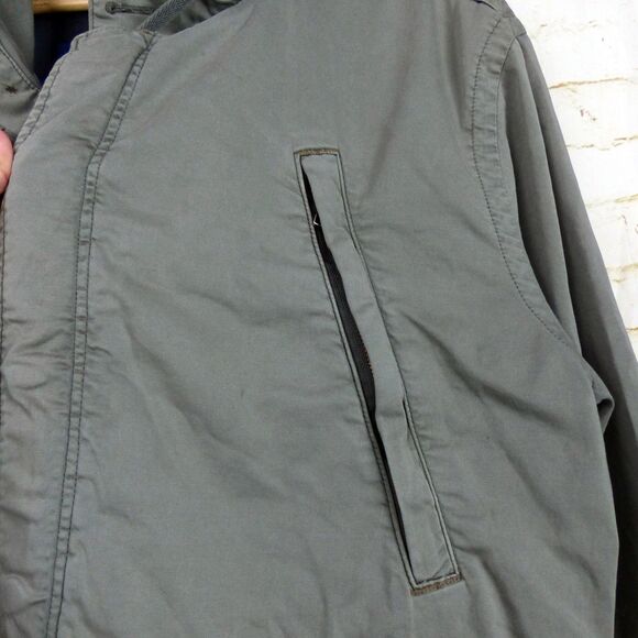 Z Brand Jacket Men L Baggy Olive Green Military Utility Parka Hooded Field Y2K - Picture 5 of 14